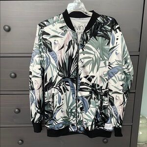 Calvin Klein Performance Leaf Tropical Print Bomber Jacket